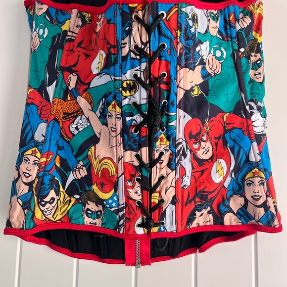 Corset Marvel DC Super HERO COSPLAY Cartoon TV Movie Retro Comic BUSTIER Sz L/XL - Picture 3 of 5